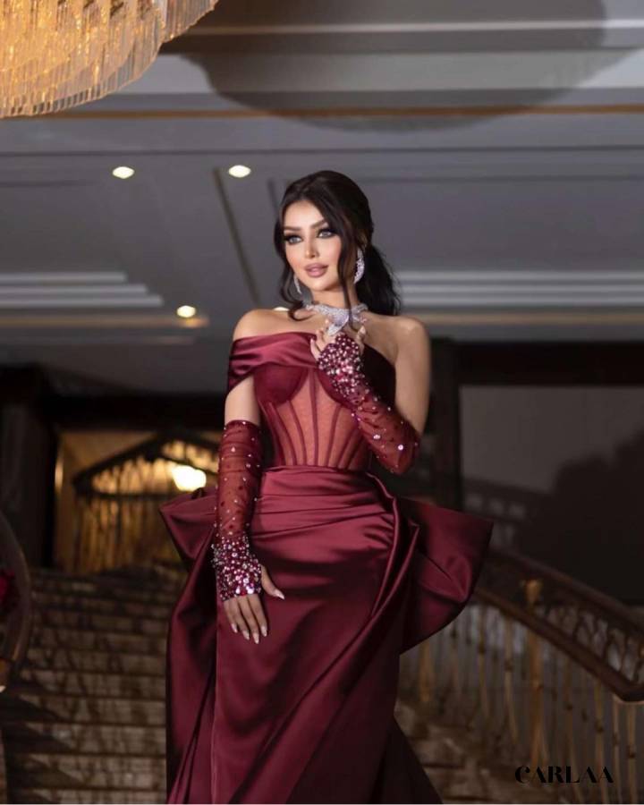 Red gala dress