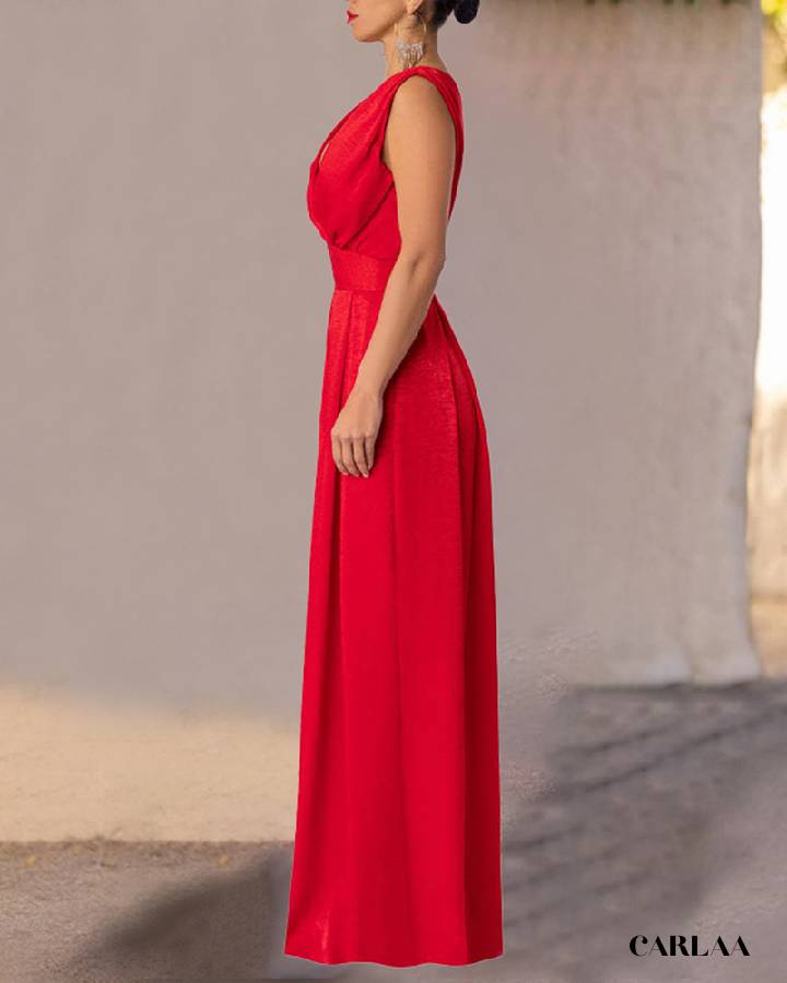 Combinaison femme rouge chic