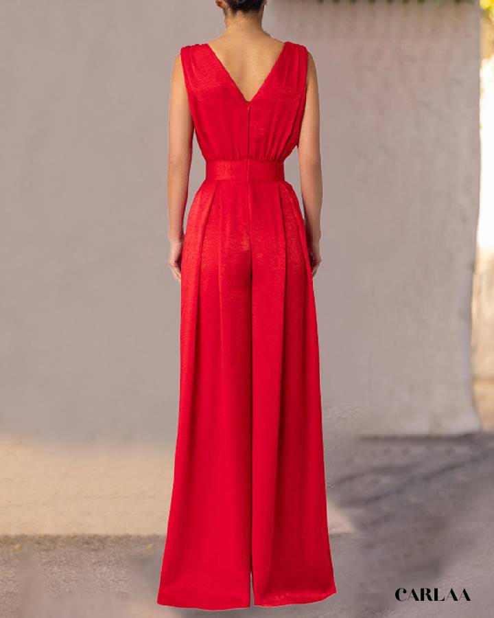 Combinaison femme rouge chic
