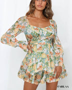 Combishort fleurie femme