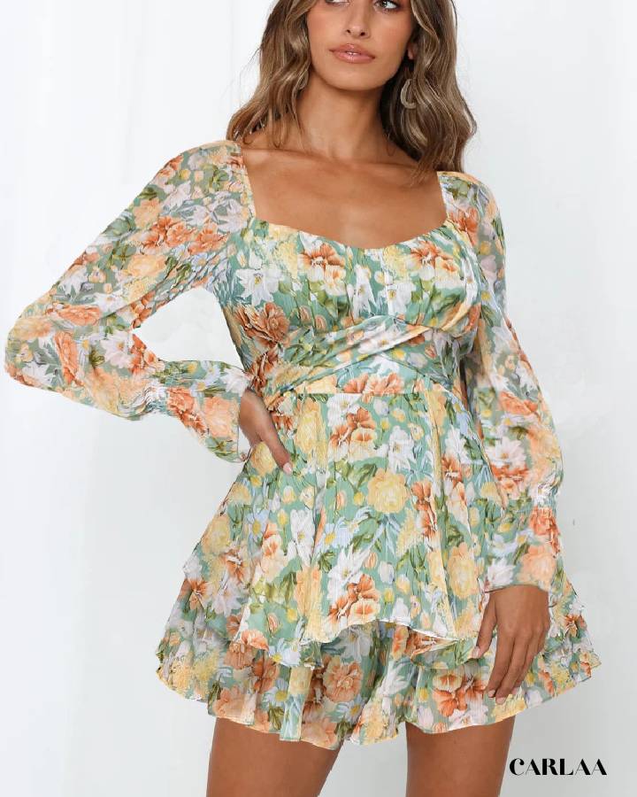 Combishort fleurie femme