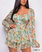 Combishort fleurie femme
