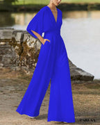 Combinaison jambe large bleue
