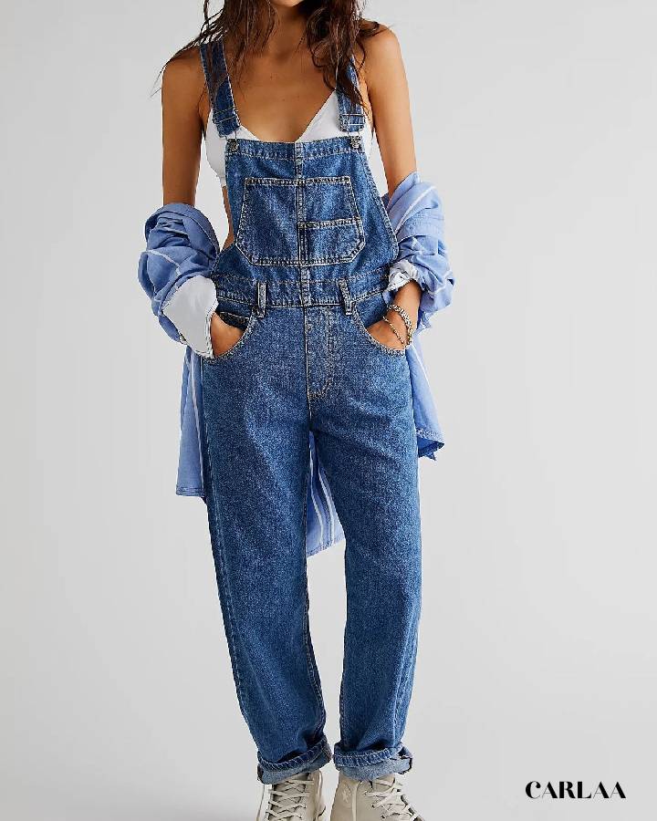 Salopette en denim bleue