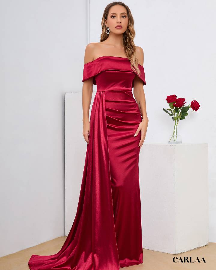 Robe de soiree epaule dénudée