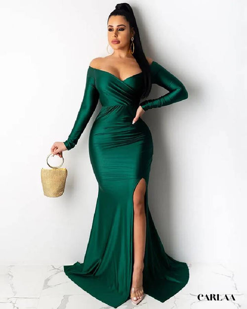 Long-sleeved ball gown