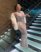 Robe de soirée strass