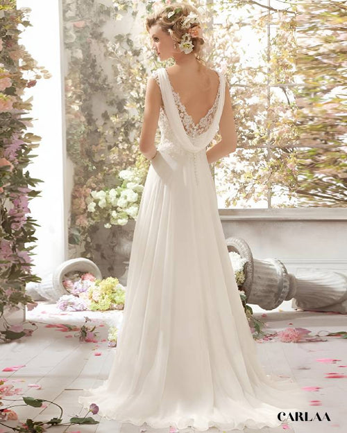 Simple bohemian wedding dress