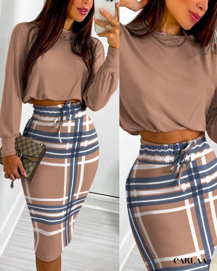 Ensemble crop top jupe longue