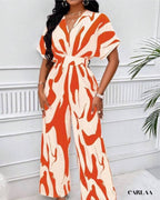 Chic women's printed jumpsuit