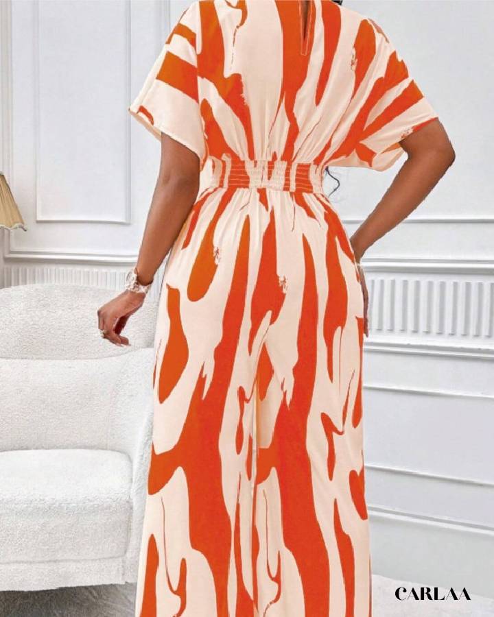 Chic women's printed jumpsuit
