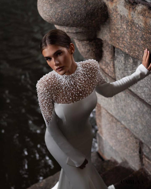 Robe mariage manche longue