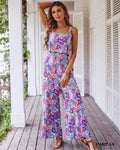 Combinaison violette à fleurs