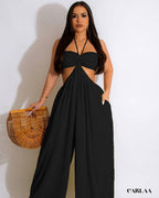 Flowing black jumpsuit