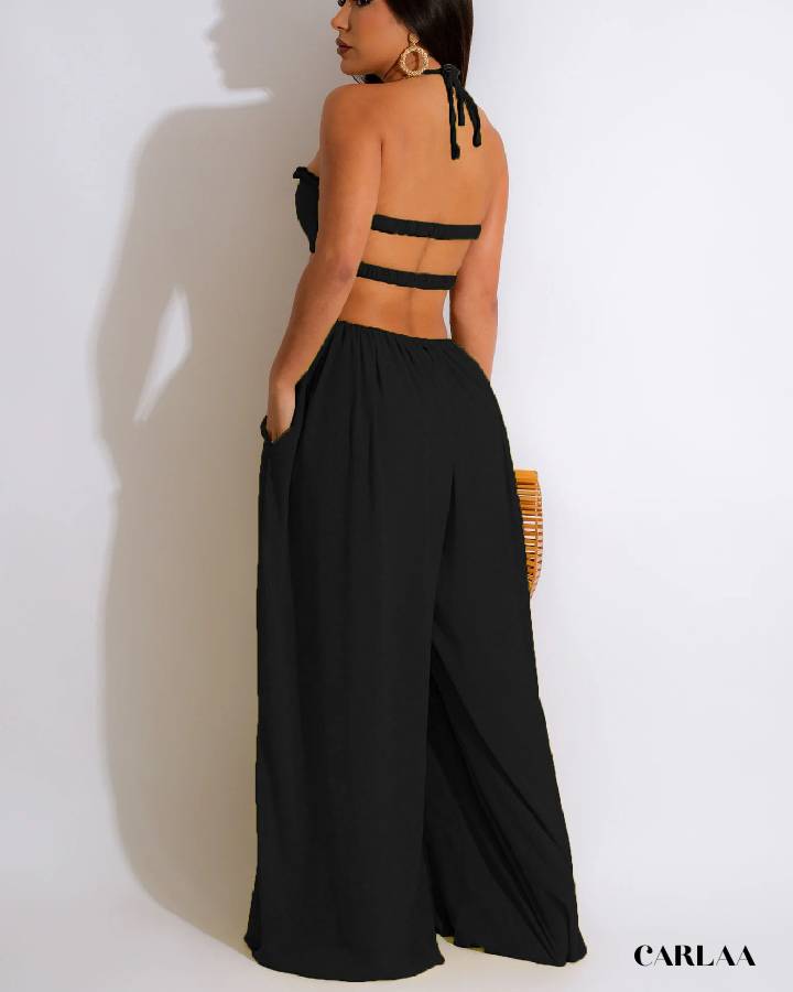 Flowing black jumpsuit