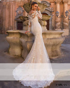 Mermaid wedding dress with train