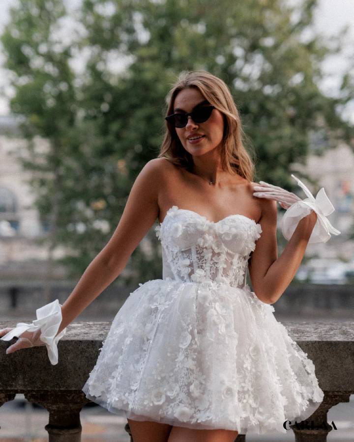 Robe mariée courte dentelle