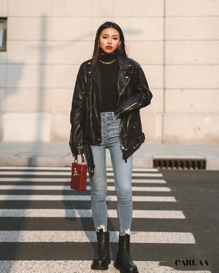 Veste longue noire femme