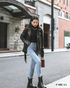 Veste longue noire femme