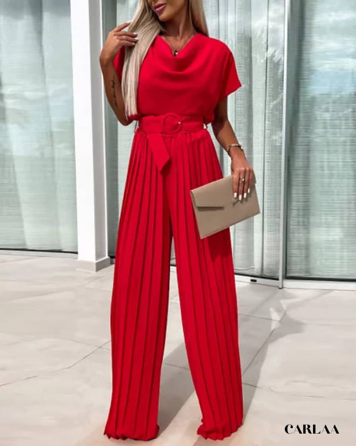 Women's pleated jumpsuit