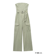 Khaki green jumpsuit