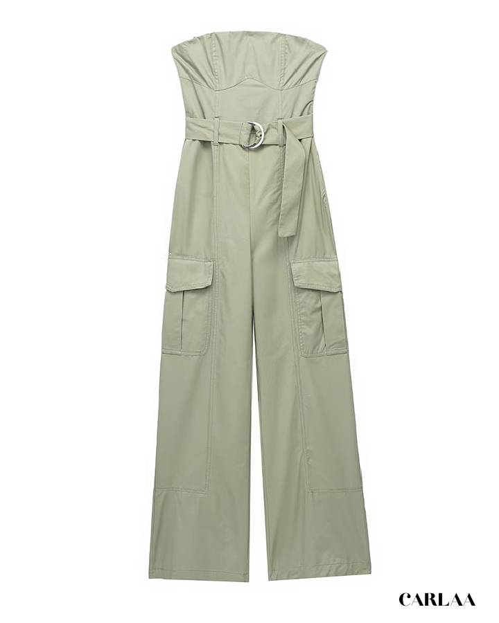 Khaki green jumpsuit