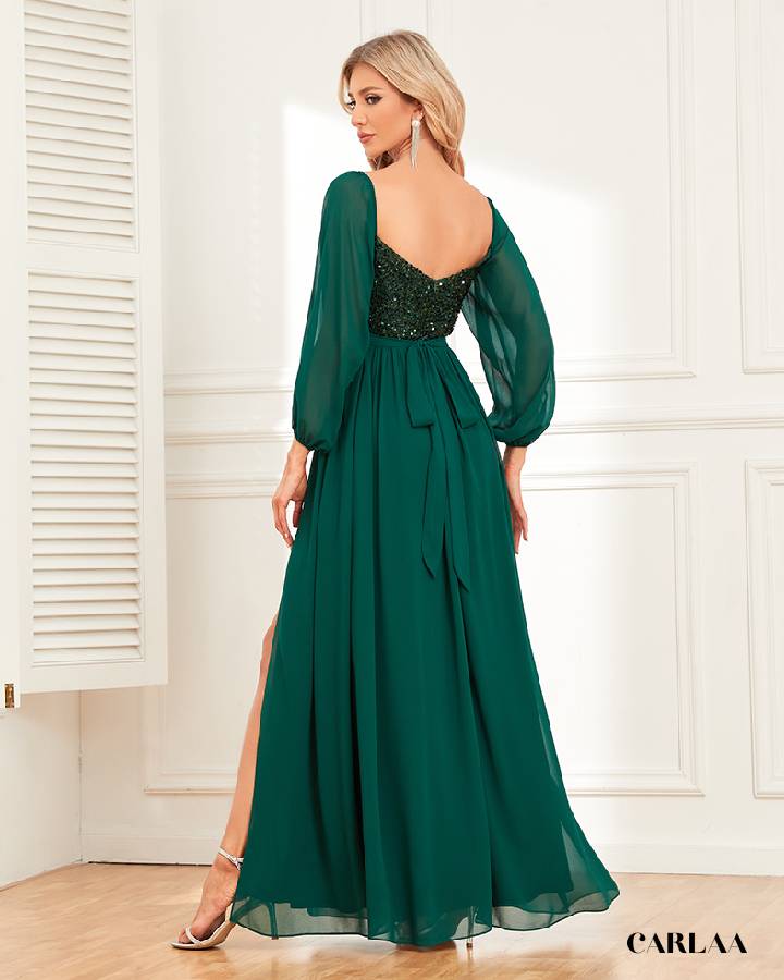 Long-sleeved formal dress