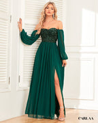 Long-sleeved formal dress
