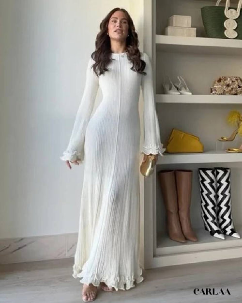 Robe blanche manche longue
