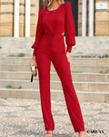 Red women's jumpsuit