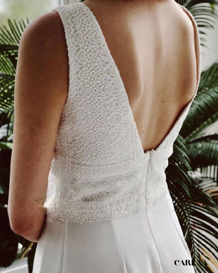 White civil wedding jumpsuit
