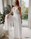 White civil wedding jumpsuit