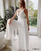 White civil wedding jumpsuit