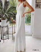 White civil wedding jumpsuit