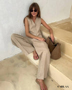 Ensemble pantalon top femme