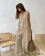 Ensemble pantalon top femme