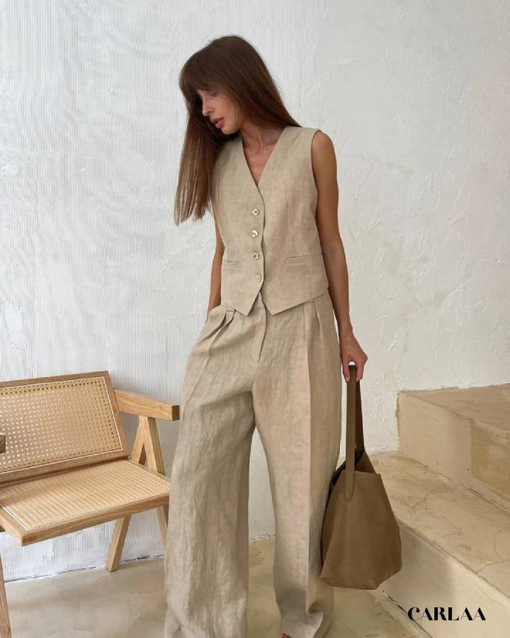 Ensemble pantalon top femme