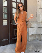 Ensemble pantalon top femme