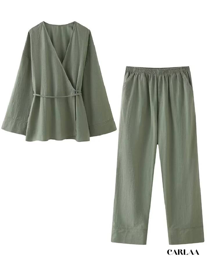 Ensemble pantalon chemise fluide