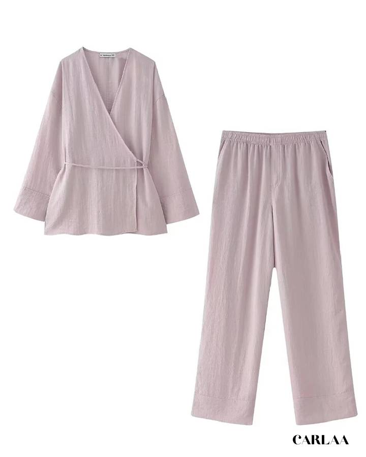 Ensemble pantalon chemise fluide