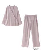 Ensemble pantalon chemise fluide