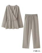 Ensemble pantalon chemise fluide