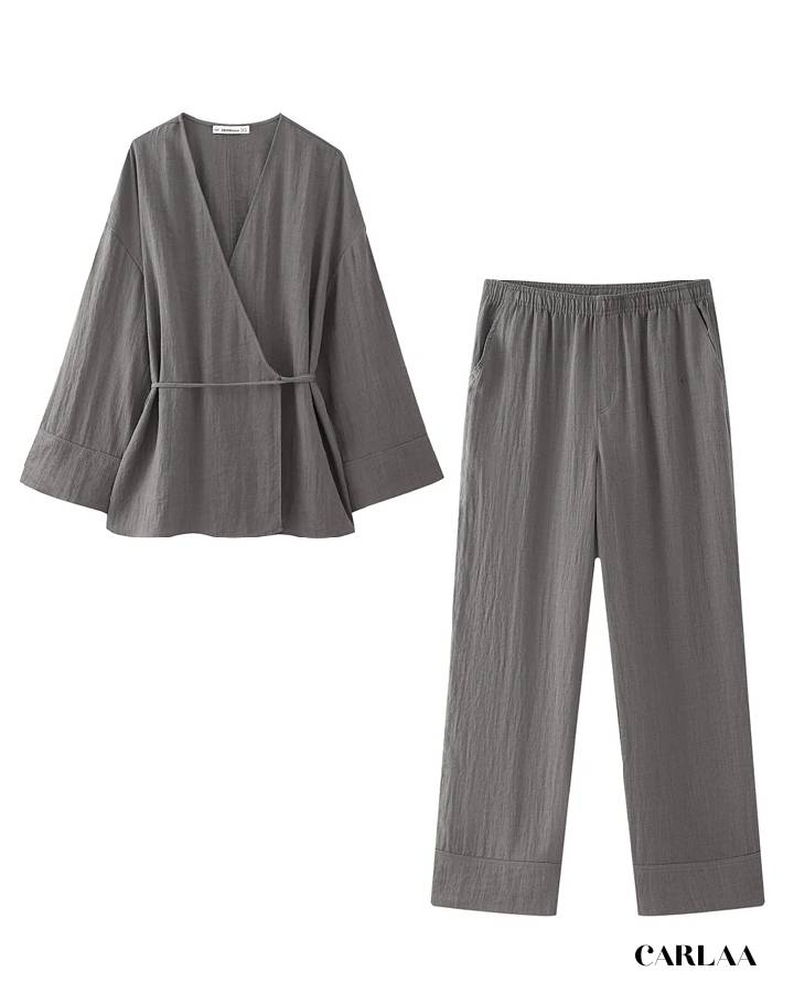Ensemble pantalon chemise fluide