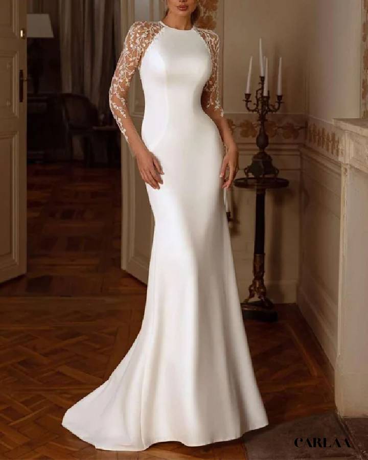Elegant long dress for a wedding