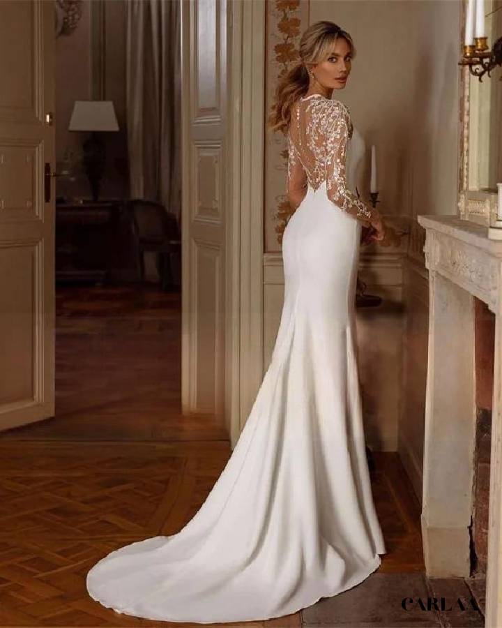 Elegant long dress for a wedding