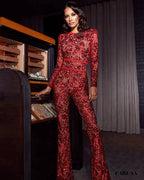 Women's red wedding jumpsuit