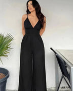 Women's black flowing jumpsuit