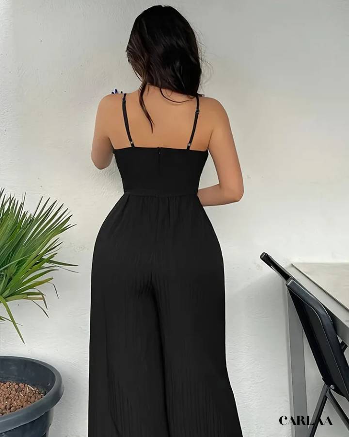 Women's black flowing jumpsuit