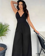 Women's black flowing jumpsuit