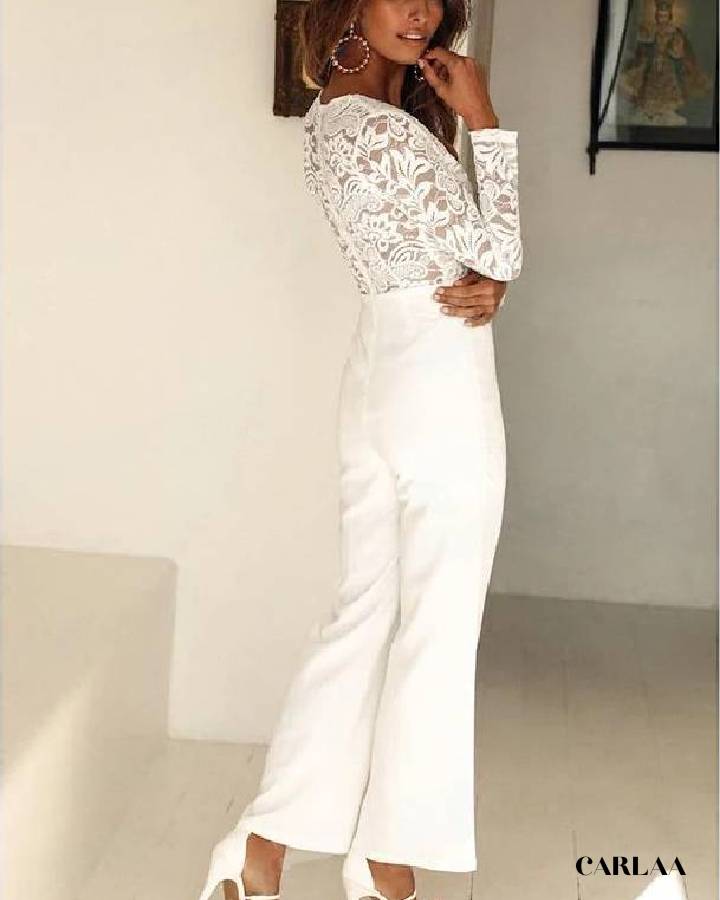 White bridal jumpsuit